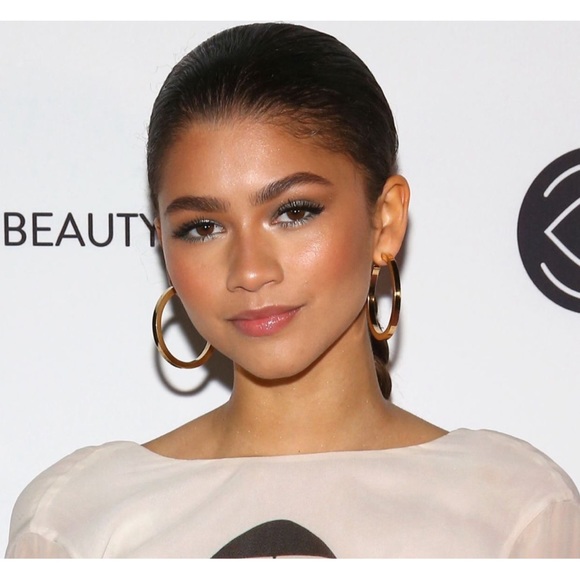 JENNIFER FISHER 2” ERIN 10K GOLD-PLATED HOOP EARRINGS - Picture 5 of 5